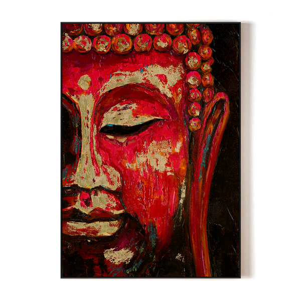 Crimson Majesty - Gilded Serenity Buddha #F0317