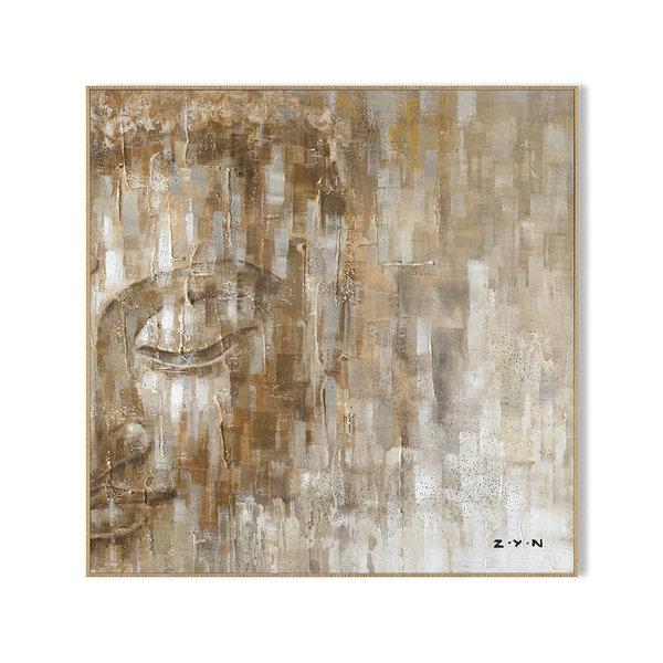 Amber Serenity - Textured Zen Buddha #H7176