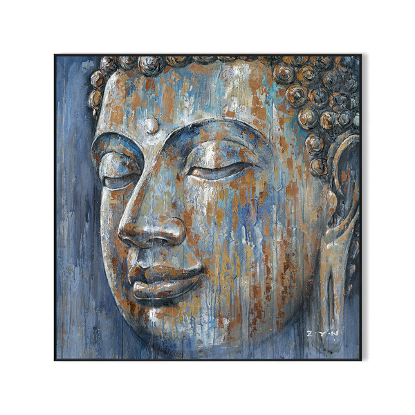 Azure Harmony - Blue & Gold Buddha #H7650