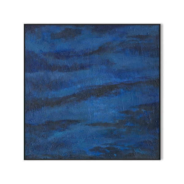 Indigo Reverie - Abstract Night Canvas #J0686