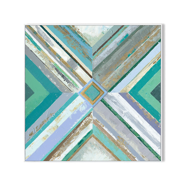 Emerald Prism - Geometric Abstract Canvas #J1527