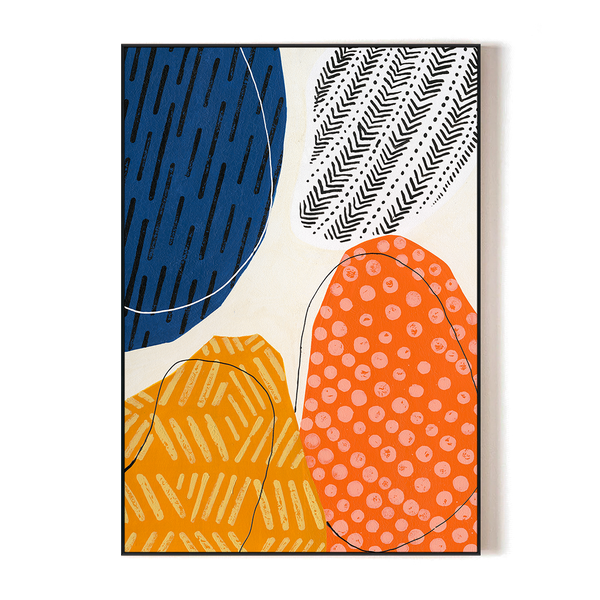 Rhythmic Marks - Blue Orange Geometric #J2010