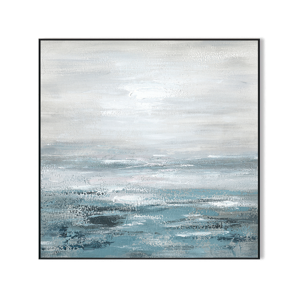 Coastal Whisper - Grey Blue Textured Abstract #J2647