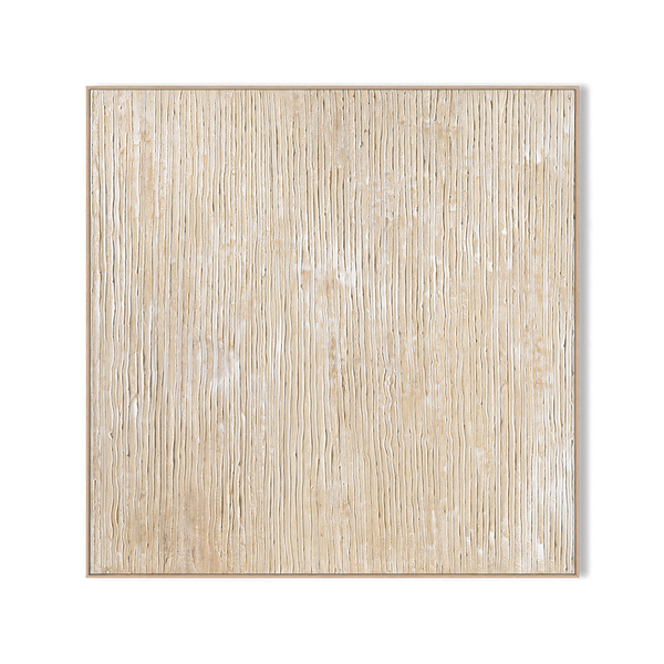 Sand Echo - Beige Vertical Texture Painting #J4112