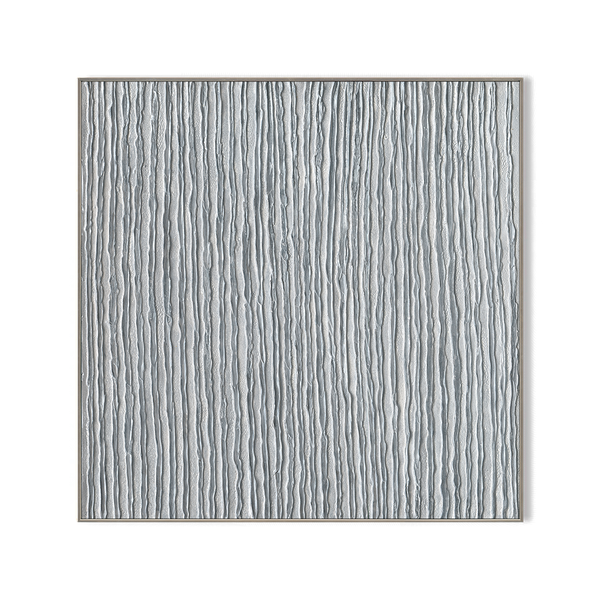 Silver Whisper - Grey Vertical Texture Painting #J4115