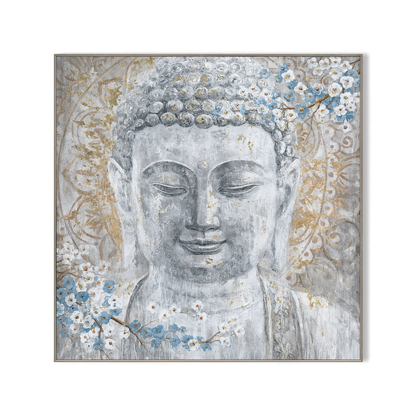 Floral Radiance - Buddha with Blossoms Painting#K5118