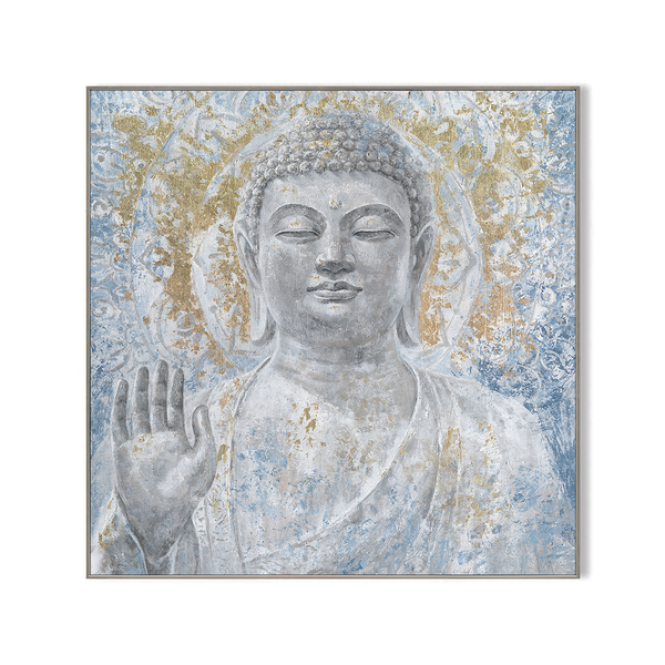 Golden Guardian - Textured Buddha Painting#K5119