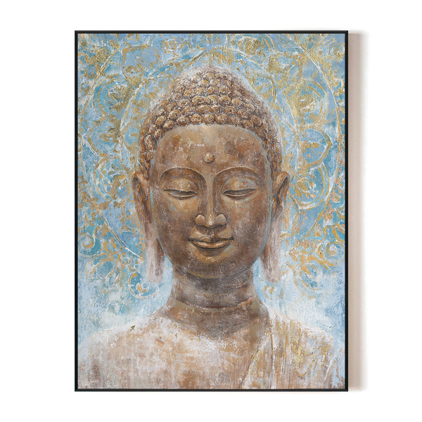 Azure Glow - Buddha Gold Leaf Artwork #K5121