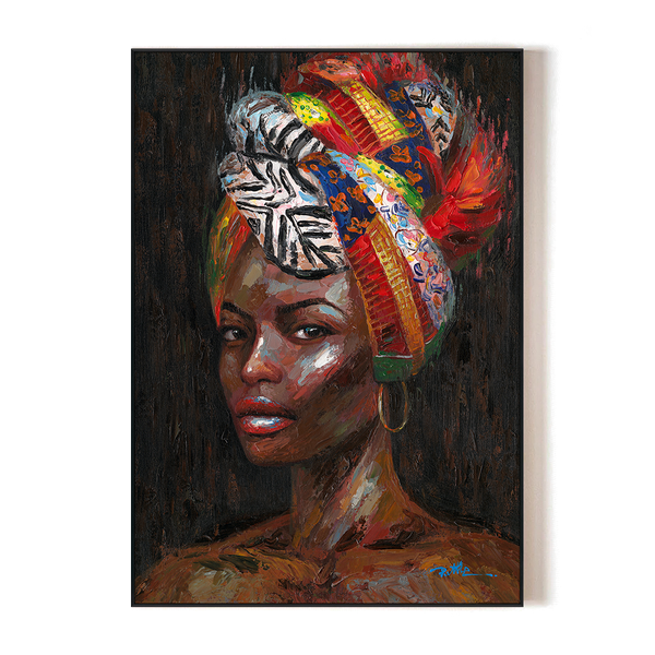 Patterned Flair - Color Turban Portrait#L0050