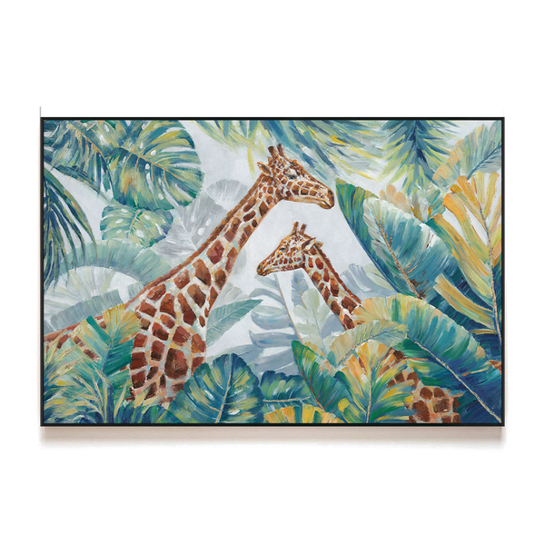 Tropical Watch - Giraffe Oil Painting#L0501