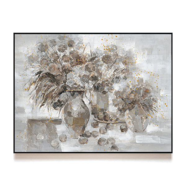 Golden Bloom - Abstract Floral Painting#L0507
