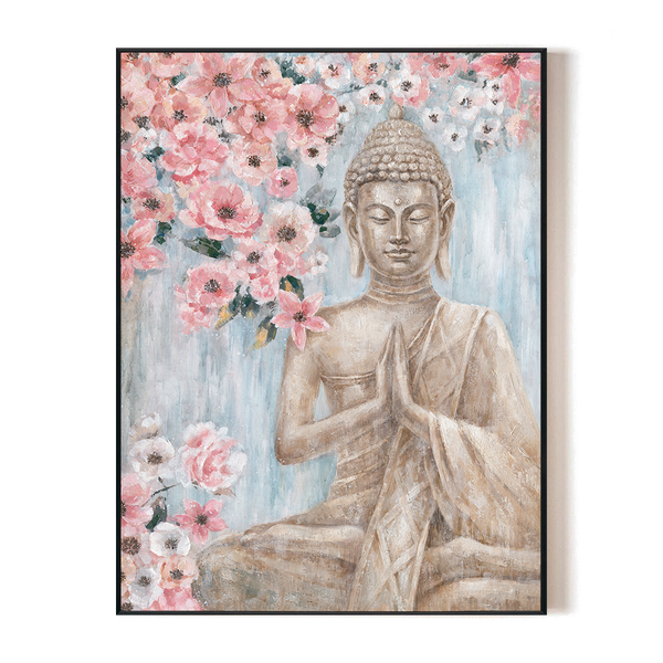 Blossom Peace - Buddha with Flowers Painting #L0561