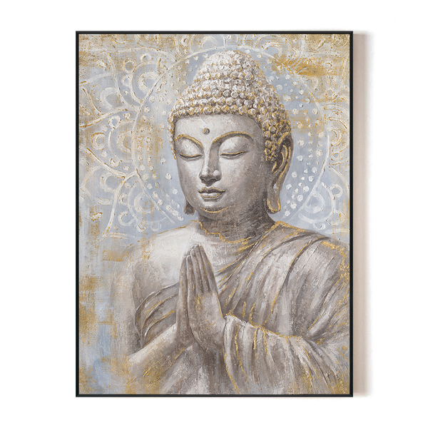 Prayer Serenity - Buddha Gold Leaf Painting #L0634
