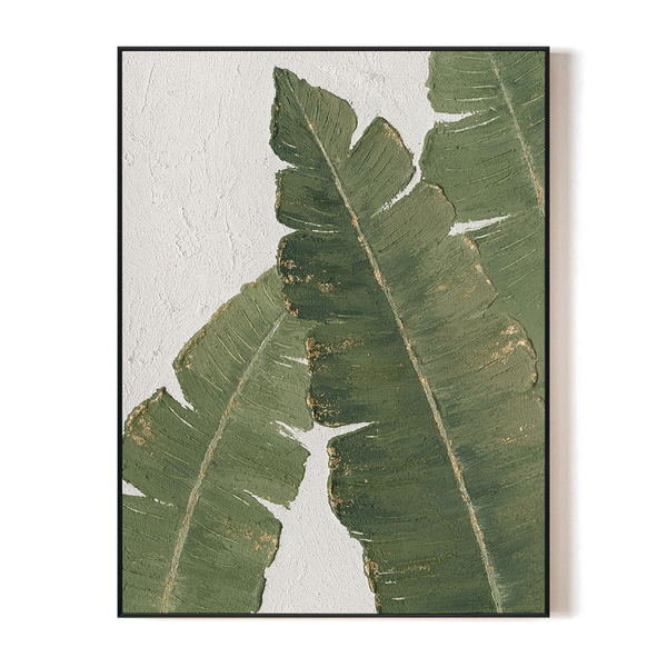 Golden Veins - Small Tropical Plant Painting #L0652