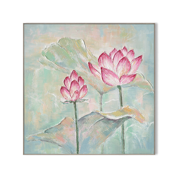 Lotus Serenity - Pastel Relief Painting#L0664