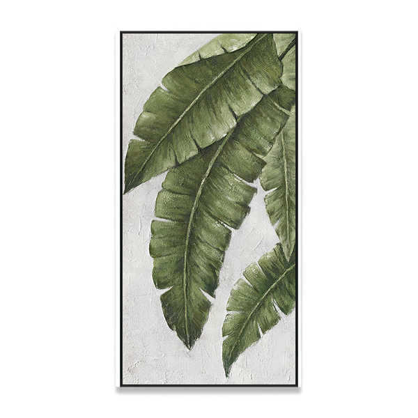 Blooming Green - Natural Banana Leaf Long Painting#L0668