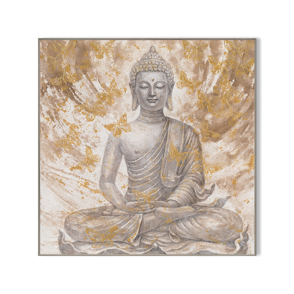 Golden Butterflies - Meditative Buddha Painting#L0698