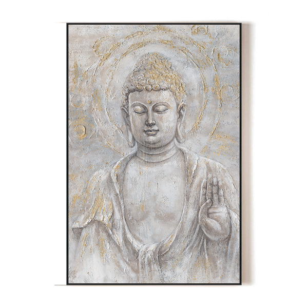 Golden Blessing - Buddha Hand Gesture Painting#L0699