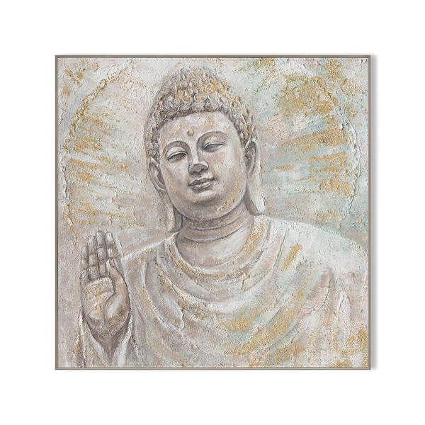 Golden Tranquility - Textured Buddha Art#L0700