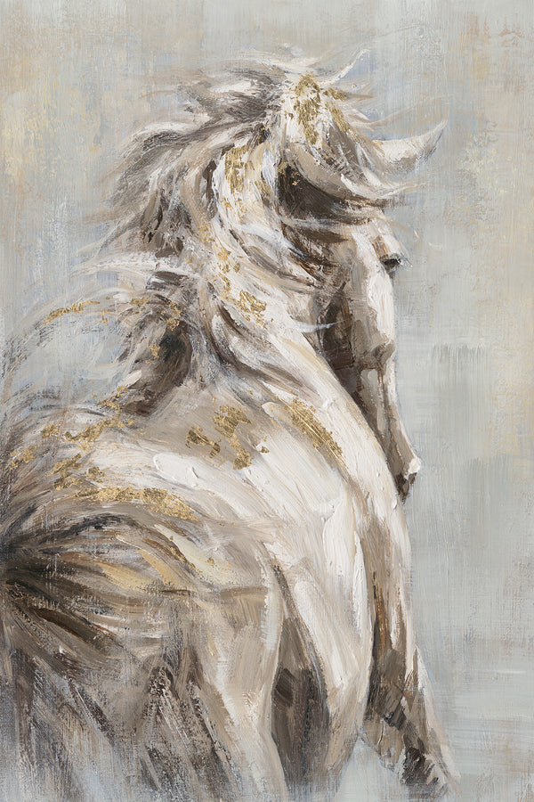 Golden Grace – Abstract Horse Painting#L0704