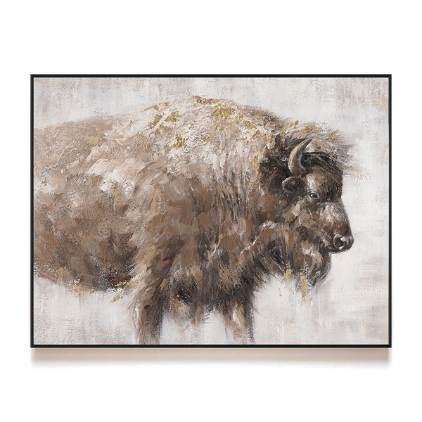 Golden Bison - Abstract Textured Painting#L0711