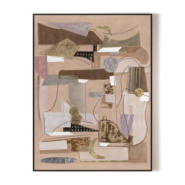 Golden Symphony - Geometric Abstract Painting#L2644