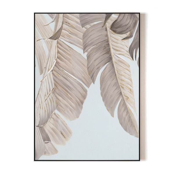 Soft Glow - Minimalist Banana Leaf Painting#L3675