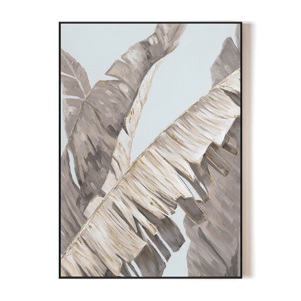 Golden Shadow - Banana Leaf Abstract Painting#L3676