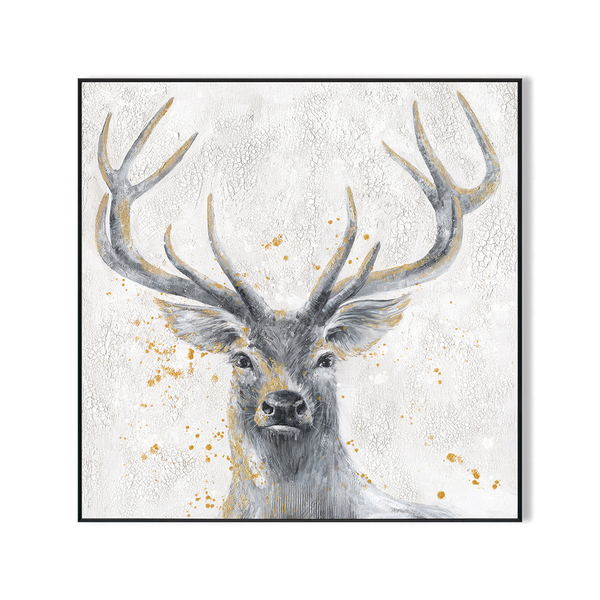Golden Stag - Abstract Textured Painting#L4534