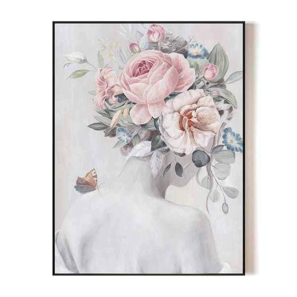 Bloomed Reverie - Floral Portrait Art#L4580