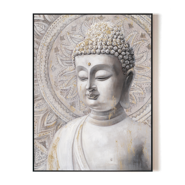 Golden Aura - Buddha Half Portrait Painting#L4669