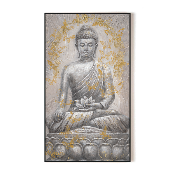 Golden Lotus - Buddha Holding Flower Painting#L5012