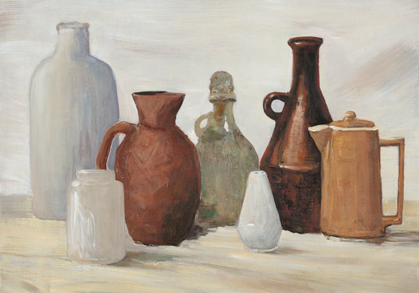 Rustic Pitchers - Vintage Still Life Painting#L5555