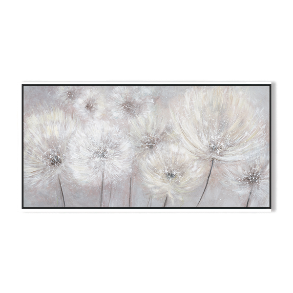 Floating Wishes - Abstract Dandelion Long Painting#L5620