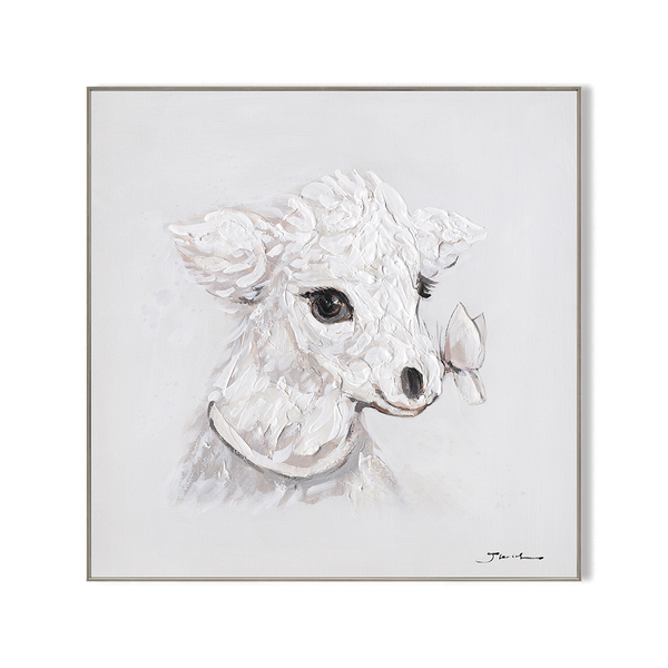 Gentle Lamb - Textured Animal Painting #L5848