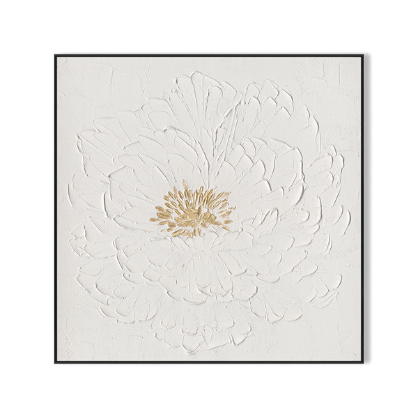 Golden Bloom - Floral Relief Art Painting#M0654