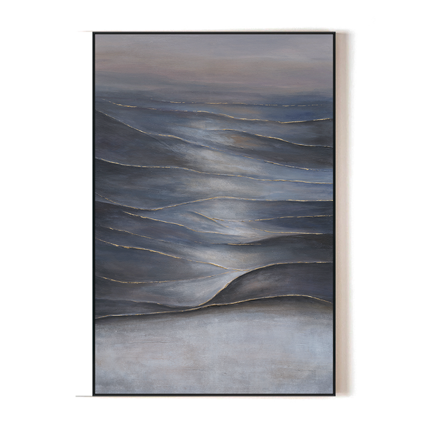 Ocean Rhythm - Blue & Grey Abstract Seascape#M0704