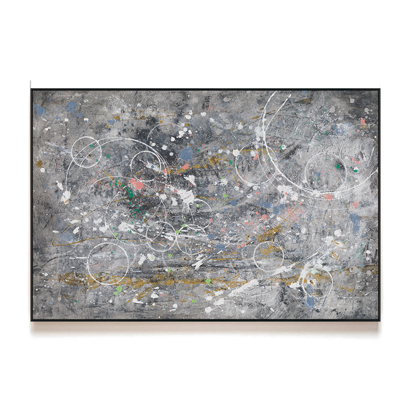Orbital Dreams - Grey Abstract Art Painting#M0705