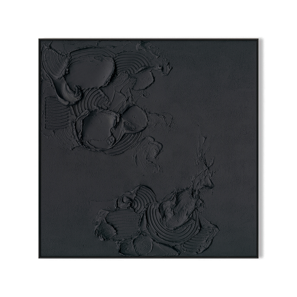 Shadow Flow-Relief Black Abstract Painting #M2706
