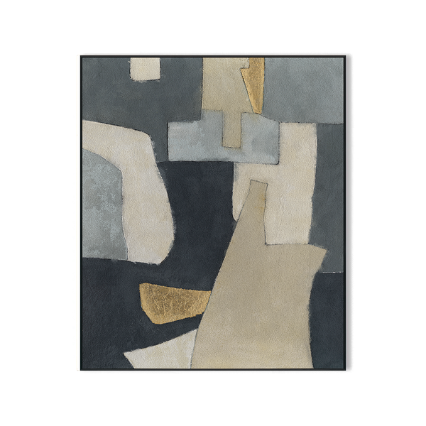 Golden Geometry-Geometric Abstract Painting #M2715