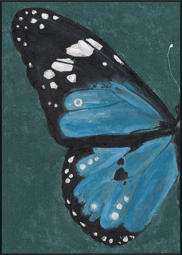 Azure Wing Dance - Blue & Black Butterfly Art #M3537