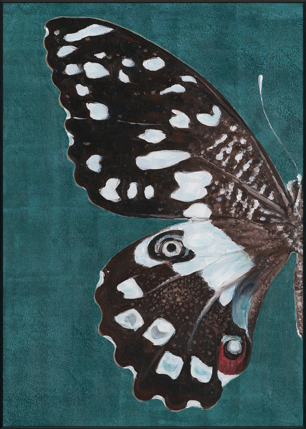 Emerald Wing Dance - Black & White Butterfly Art #M3560