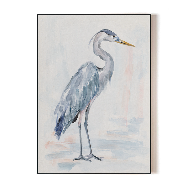 Graceful Stand - Blue Grey Heron Watercolor#M3586