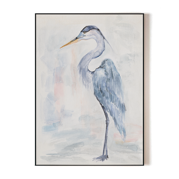 Distant Gaze - Blue Grey Heron Watercolor#M3587