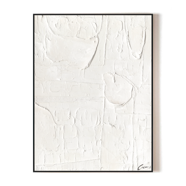 Silent Whispers - White Textured Abstract Painting #M4781