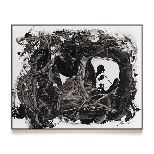 Ink Whirl - Black and White Abstract Motion #M5512