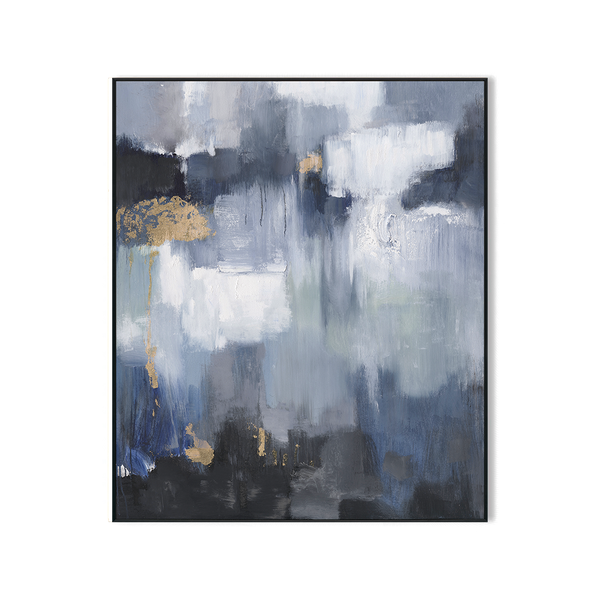 Twilight Blue & Gold - Abstract Oil Painting #M5535