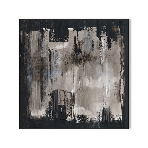 Fogged Shadows - Black & Grey Abstract Painting #M5645