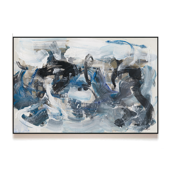 Ocean Rhythm - Blue Grey Abstract Painting #M5663