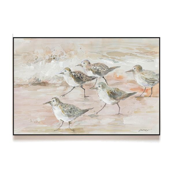 Shoreline Chase - Watercolor Birds Painting#M5752